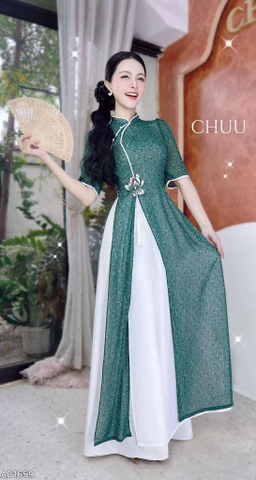 Áo Dài Sen Thêu 3D 4T AD1659 (áo lẻ)
