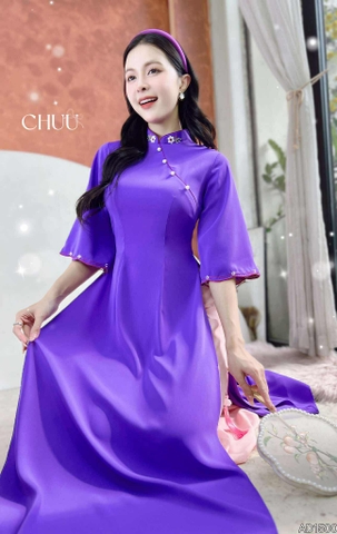 Áo Dài Bông Mai White AD1500 (áo lẻ)