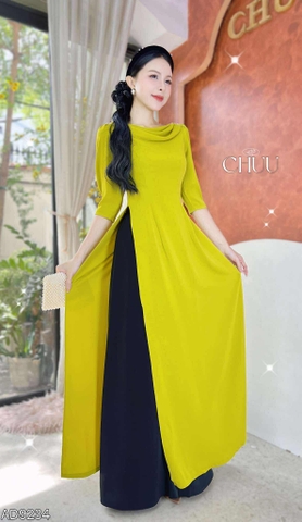 Áo Dài Cổ Đổ Bắn Ngọc AD9234