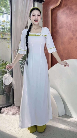 Áo Dài Sương Rồng Hạt Tròn AD2892 (áo lẻ)