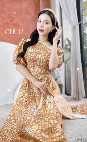 Áo Dài Tú Cầu Giọt Nước AD1524 (áo lẻ)