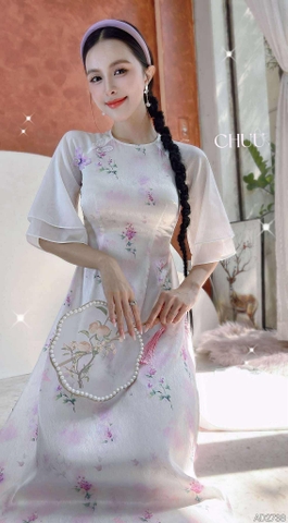 Áo Dài Bướm Đổi Màu AD2738 (áo lẻ)