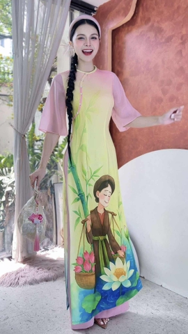 Áo Dài Cô Tấm+PK AD2905 (áo lẻ)
