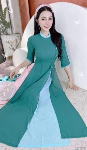 Áo Dài Chiffon 4T Ngọc Đôi 130cm AD1575 (áo lẻ)