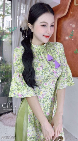 Áo Dài Chuông Gió+PK AD2955 (áo lẻ)