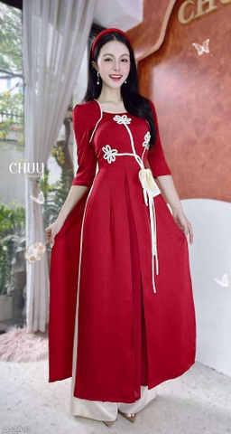 Áo Dài 3T Nơ Hoa Đán+PK AD2913 (áo lẻ)