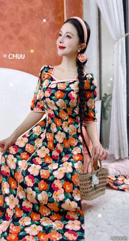 Áo Dài Cổ Vuông Mỹ Nữ+PK AD2859 (áo lẻ)