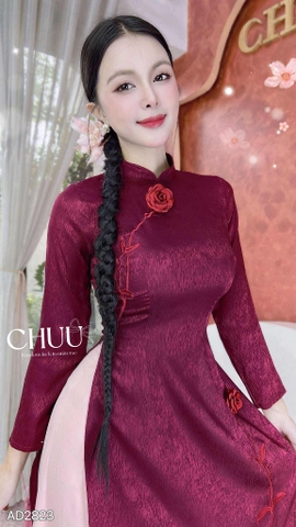 Áo Dài Cánh Hồng Phai+2PK AD2823 (áo lẻ)