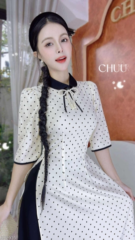 Áo Dài Cotton Ngọc Ruy Băng AD2935 (áo lẻ)