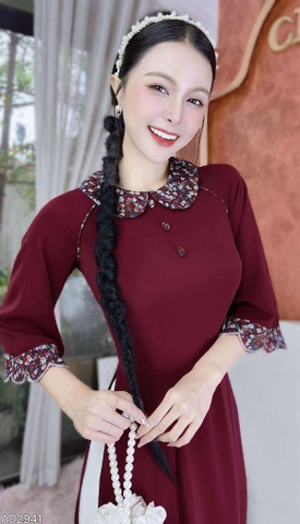 Áo Dài 2 Con Hưu AD2941 (áo lẻ)