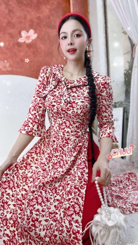 Áo Dài Nơ 2 Kiểu AD2949 (áo lẻ)