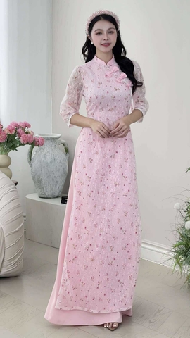 Áo Dài 4T 3 Nơ Ren AD2867 (áo lẻ)