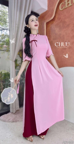 Áo Dài Cổ Cánh Hoa Sen AD1498 (áo lẻ)