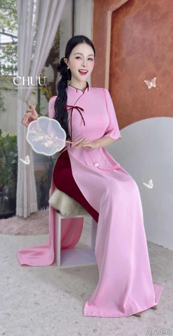 Áo Dài Cổ Cánh Hoa Sen AD1498 (áo lẻ)