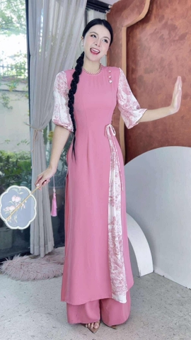 Áo Dài Rừng Màu Nước+PK AD2959 (áo lẻ)