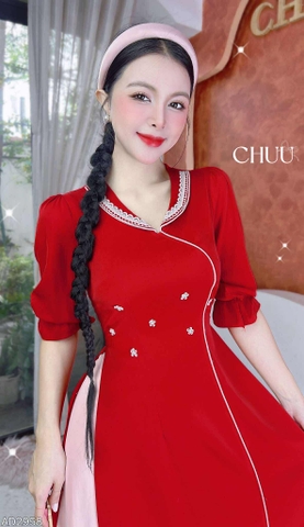 Áo Dài Họa Mi Bạch AD2958 (áo lẻ)