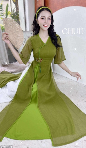 Áo Dài 4T Chiếc Quạt Tiên AD2951 (áo lẻ)