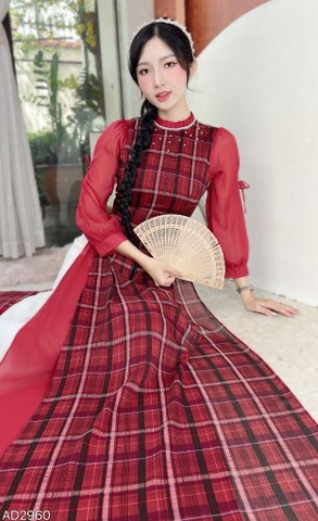 Áo Dài 4T Caro BBR AD2960 (áo lẻ)