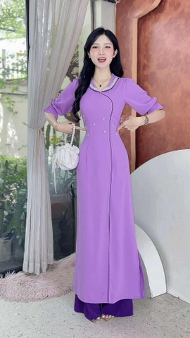 Áo Dài Họa Mi Bạch AD2958 (áo lẻ)