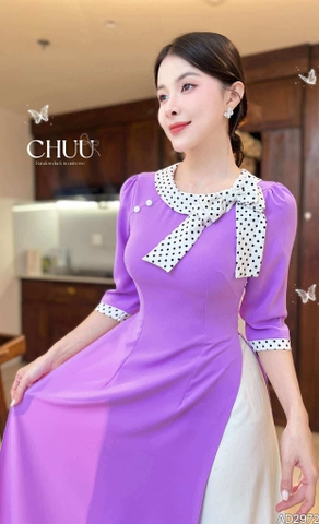 Áo Dài Cổ Bánh Vòng Nơ AD2972 (áo lẻ)