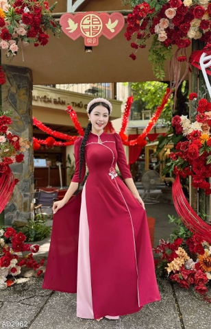 Áo Dài Bông Hoa Lan AD2962 (áo lẻ)