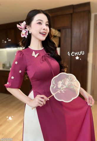 Áo Dài Cánh Hoa Xoay AD2938 (áo lẻ)