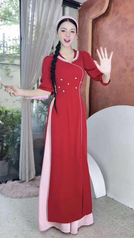 Áo Dài Họa Mi Bạch AD2958 (áo lẻ)