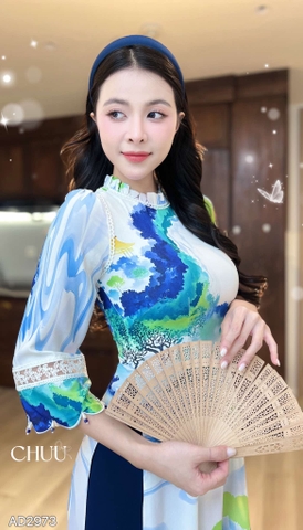 Áo Dài Tay Ngọc Lúc Lắc + PK AD2973 (áo lẻ)