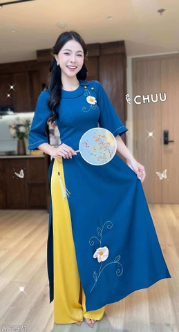 Áo Dài Vải Cotton Xước AD2971 (áo lẻ)