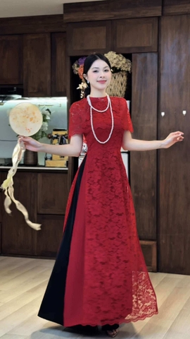 Áo Dài Ren Choàng Luxury AD2976 (áo lẻ)