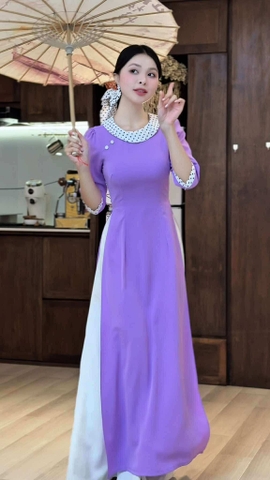 Áo Dài Cổ Bánh Vòng Nơ AD2972 (áo lẻ)