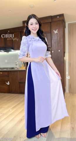 Áo Dài Bánh Quy Hoa Hồng+PK AD2948 (áo lẻ)
