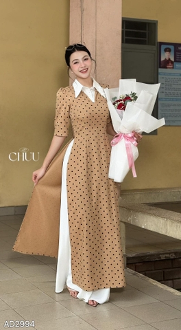 Áo Dài Bi + Cổ Sơ Mi AD2994 (áo lẻ)