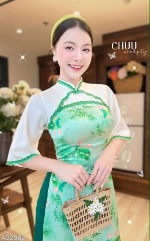 Áo Dài Hồng Hà Châu AD2982 (áo lẻ)