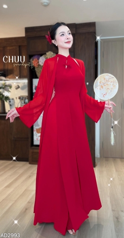 Set Áo Dài Mộng Dưới Trăng + CHOÀNG + PK AD2993 (áo lẻ)