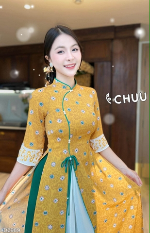 Áo Dài 2T+ Tiền Đồng Tròn AD2989 (áo lẻ)