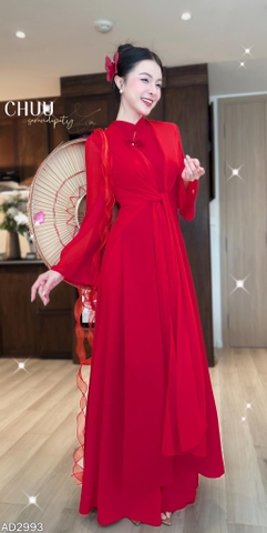 Set Áo Dài Mộng Dưới Trăng + CHOÀNG + PK AD2993 (áo lẻ)