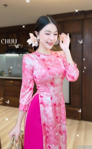 Áo Dài Vườn Cầu Vồng AD2988 (áo lẻ)