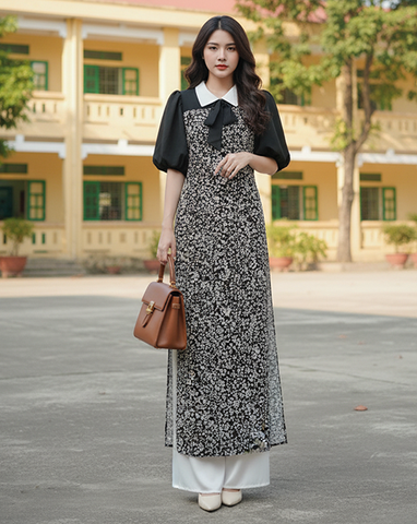 Áo Dài 4T Cổ Đức AD1424 (áo lẻ)