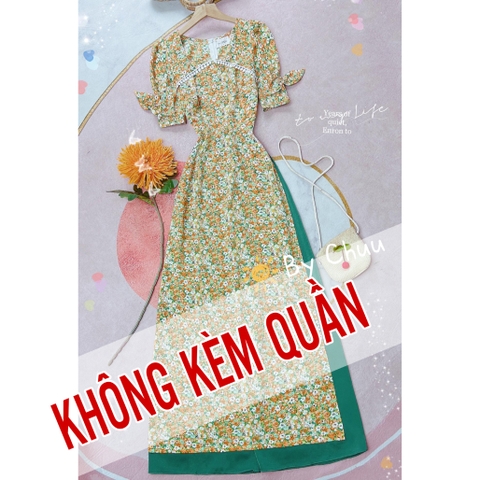 Áo Dài Hoa Tay Tai Thỏ AD9134 (áo lẻ)