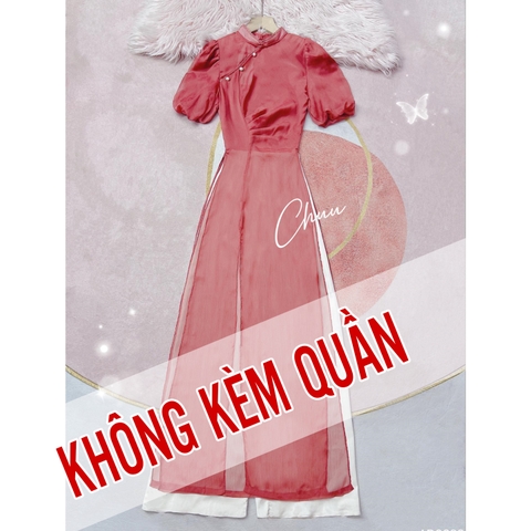 Áo Dài 4T Nhún Eo AD9233 (áo lẻ) - Hồng Ruốc