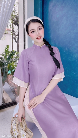 Áo Dài 4T Pha Màu Tơ Óng AD9269 (áo lẻ)