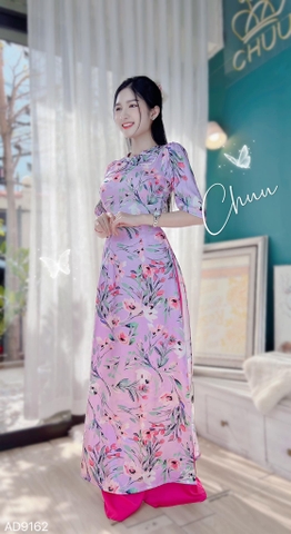 Áo Dài Nơ Vuông Kitty AD9162 (áo lẻ)
