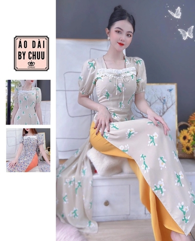 Áo Dài Bèo Trắng 5P AD8080