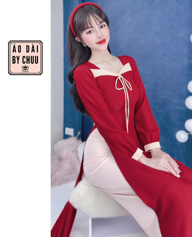 Áo Dài Cổ Lượn Cánh Én AD9260