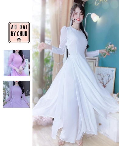 Áo Dài 4T Vải Xước Cổ Viền Ngọc AD8081 (áo lẻ)