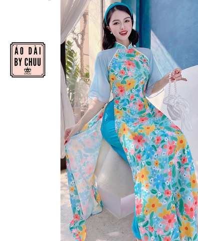 Áo Dài Tay Tơ Chạy Viền TT AD1335 (áo lẻ)