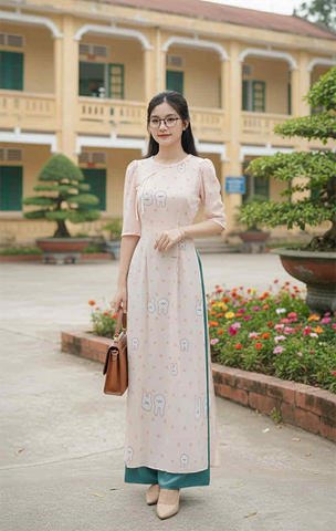 Áo Dài Con Sau Kute AD1542 (áo lẻ)