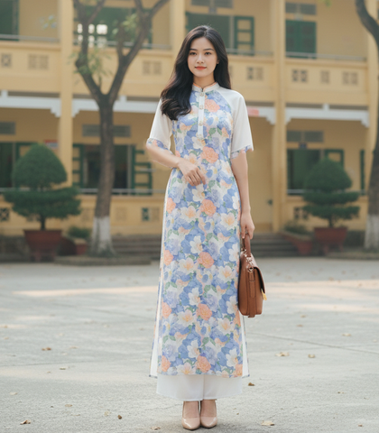 Áo Dài Vân Gấm Lồng Đèn AD1562 (áo lẻ)