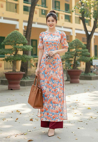 Áo Dài ChiChi Tay Bồng AD1628 (áo lẻ)